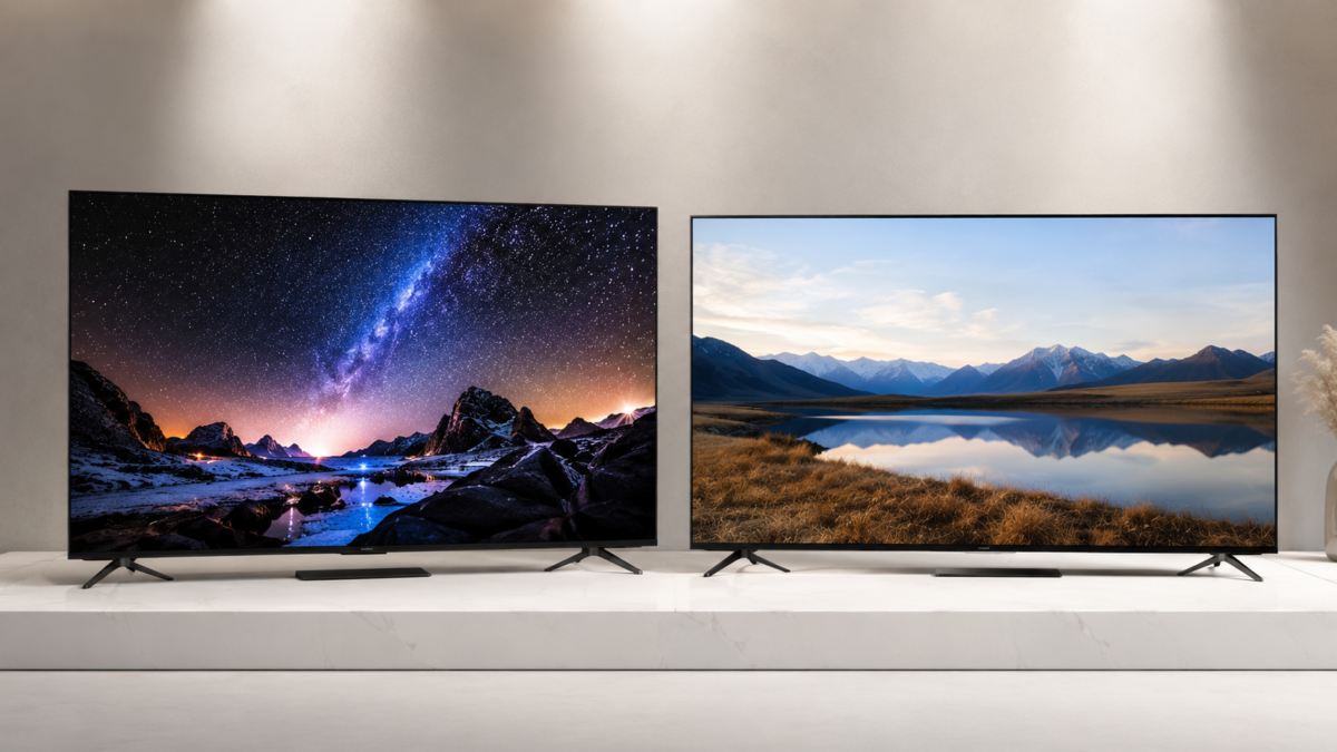 Nanocell vs Qled: Qual Tecnologia de TV é Melhor 1 Duas smart TVs lado a lado comparando as tecnologias NanoCell e QLED em qualidade de imagem.