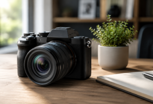 Melhor câmera para iniciantes mirrorless sobre a mesa