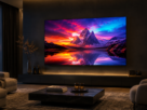 Sala de estar moderna com painel de led exibindo um guia completo de como escolher a melhor marca de smart tv ligada na parede