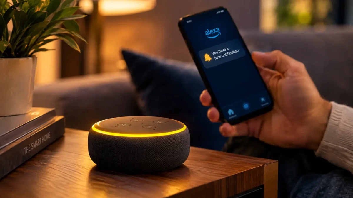 Alexa com Luz Amarela o que Significa e Como Resolver Rapidamente 1 Descubra o que significa a alexa com luz amarela o que significa no anel de LED do alto-falante inteligente sobre a mesa